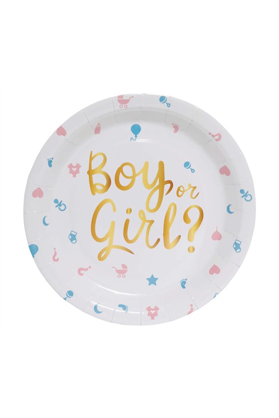 BAG 6 PLATES IT'S A BOY OR IT'S A GIRL, 23 CM