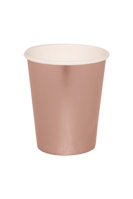 BAG 6 GLASSES GOLD/PINK 240 ML 9 CMS