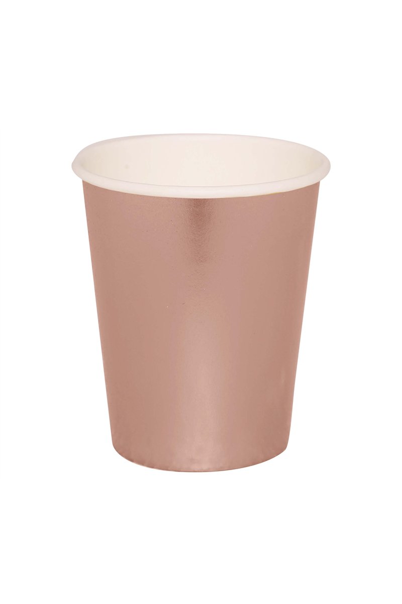 BAG 6 GLASSES GOLD/PINK 240 ML 9 CMS