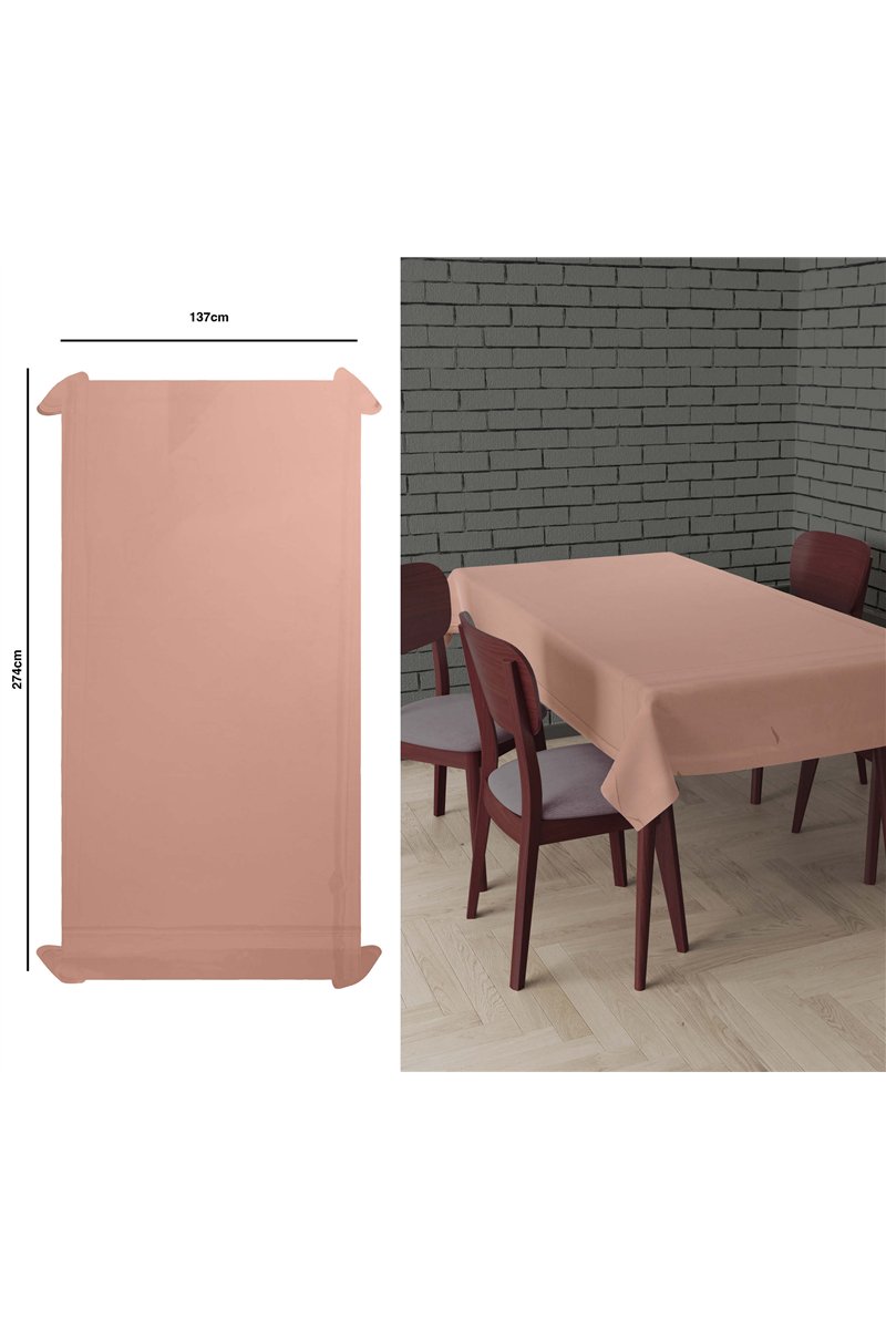 TABLECLOTH GOLD ROSE METALLISED 137X274 CMS
