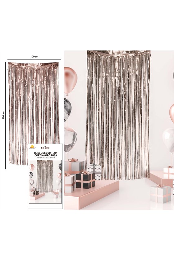 GOLD ROSE CURTAIN 100X200 CMS.