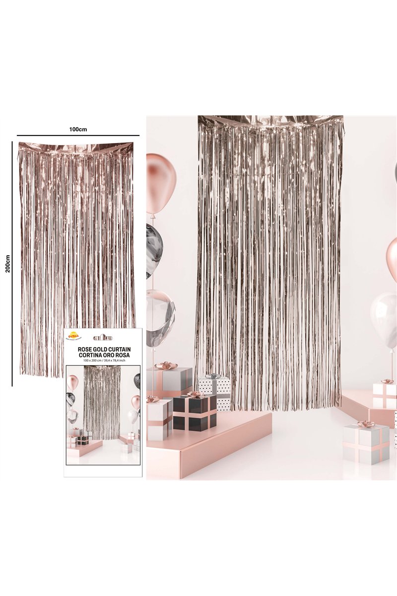 GOLD ROSE CURTAIN 100X200 CMS.