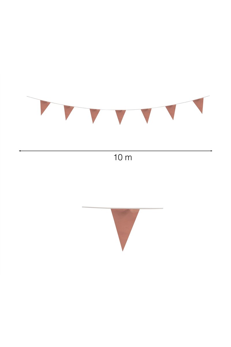 PENNANT 20X30 CMS GOLD/PINK 10 MTS.