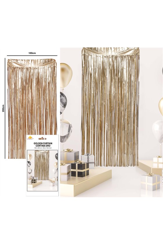GOLD MATT METALLIC CURTAIN 100X200 CMS