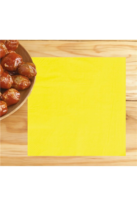 BAG OF 20 NAPKINS NEON YELLOW 16X16 CMS