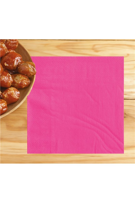 BAG 20 NAPKINS NEON FUCHSIA 16X16 CMS