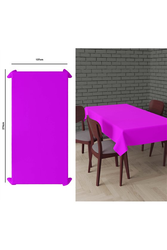 TABLECLOTH NEON FUCHSIA 137X274 CMS