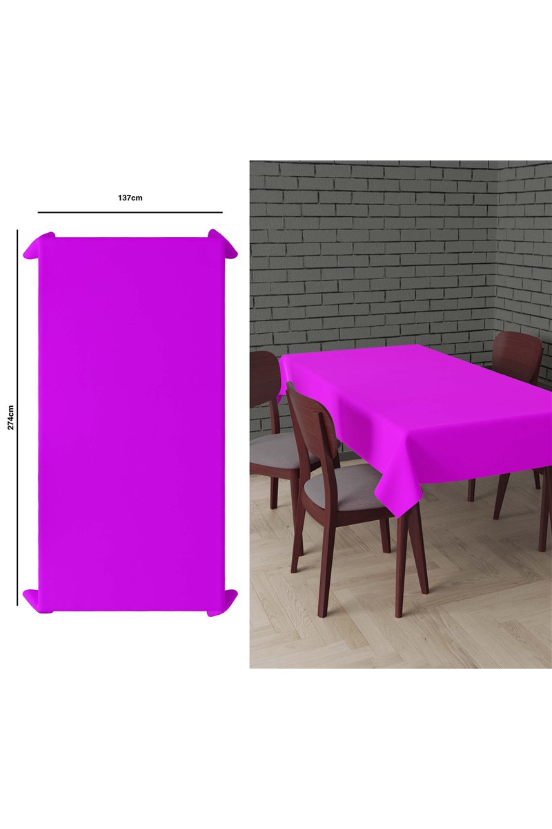 TABLECLOTH NEON FUCHSIA 137X274 CMS