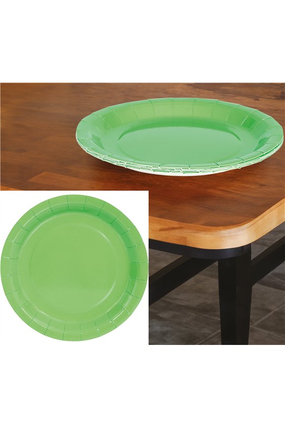 BAG 6 GREEN NEON PLATES 23 CMS