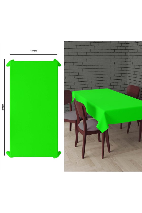 TABLECLOTH NEON GREEN 137X274 CMS