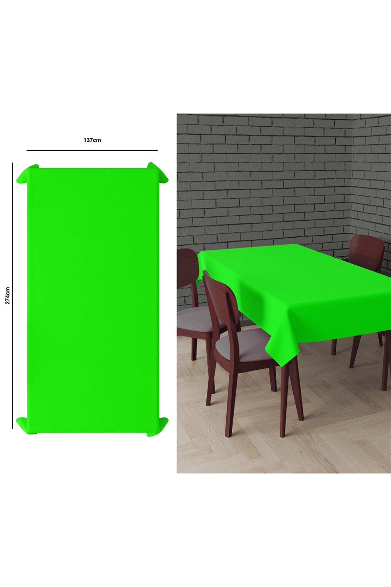 TABLECLOTH NEON GREEN 137X274 CMS
