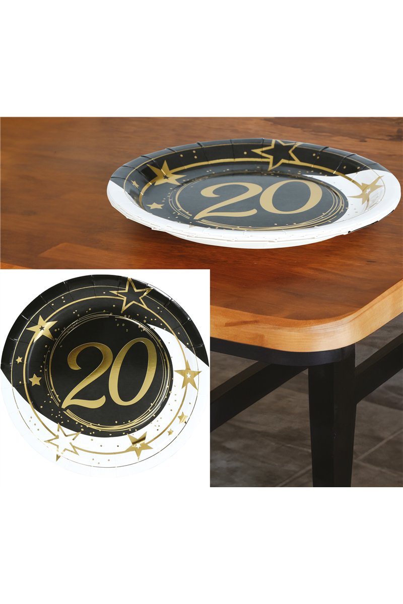 BAG 6 PLATES 20 YEARS 23 CMS