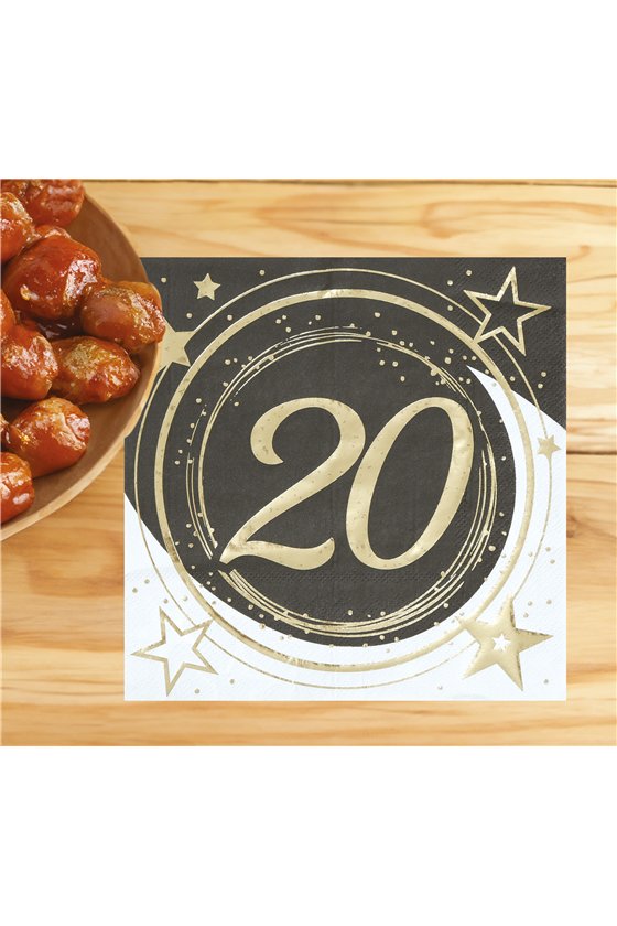 BAG OF 20 NAPKINS 20 YEARS OLD 16X16 CMS