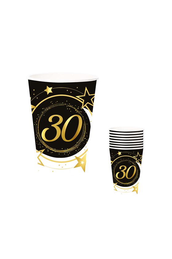 BAG OF 6 GLASSES 30 YEARS 240 ML 9 CMS