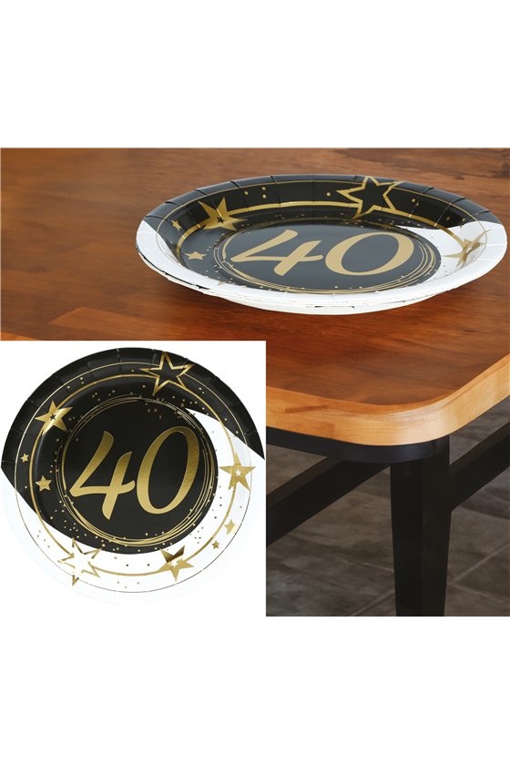 BAG 6 PLATES 40 YEARS 23 CMS