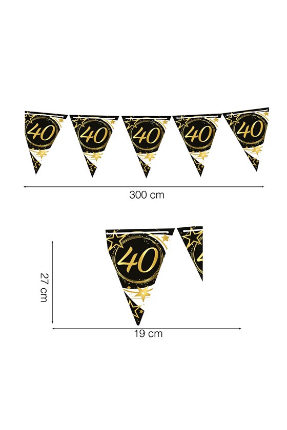 PENNANT 40 YEARS 300 CMS 19X27 CMS PAPER