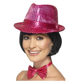Sequin Trilby Hat, Pink