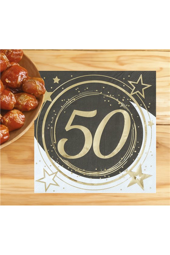 BAG 20 NAPKINS 50 YEARS OLD 16X16 CMS