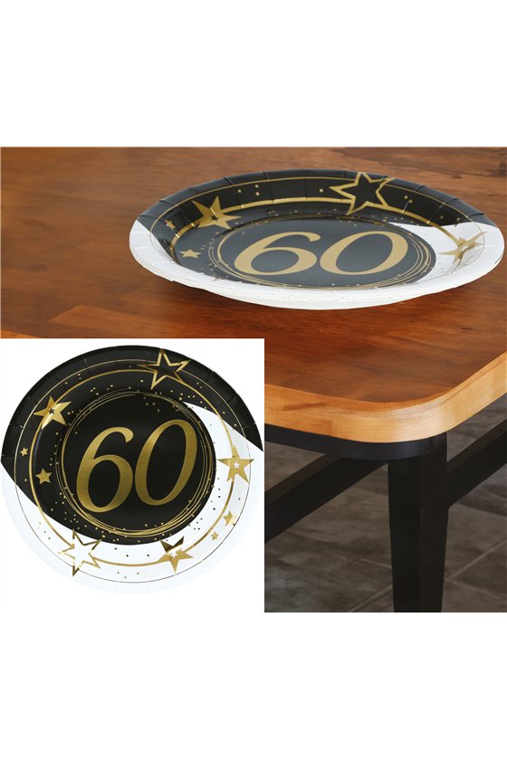 BAG 6 PLATES 60 YEARS 23 CMS