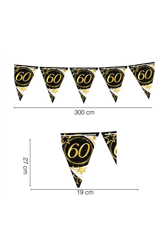 PENNANT 60 YEARS OLD 300 CMS 19X27 CMS PAPER