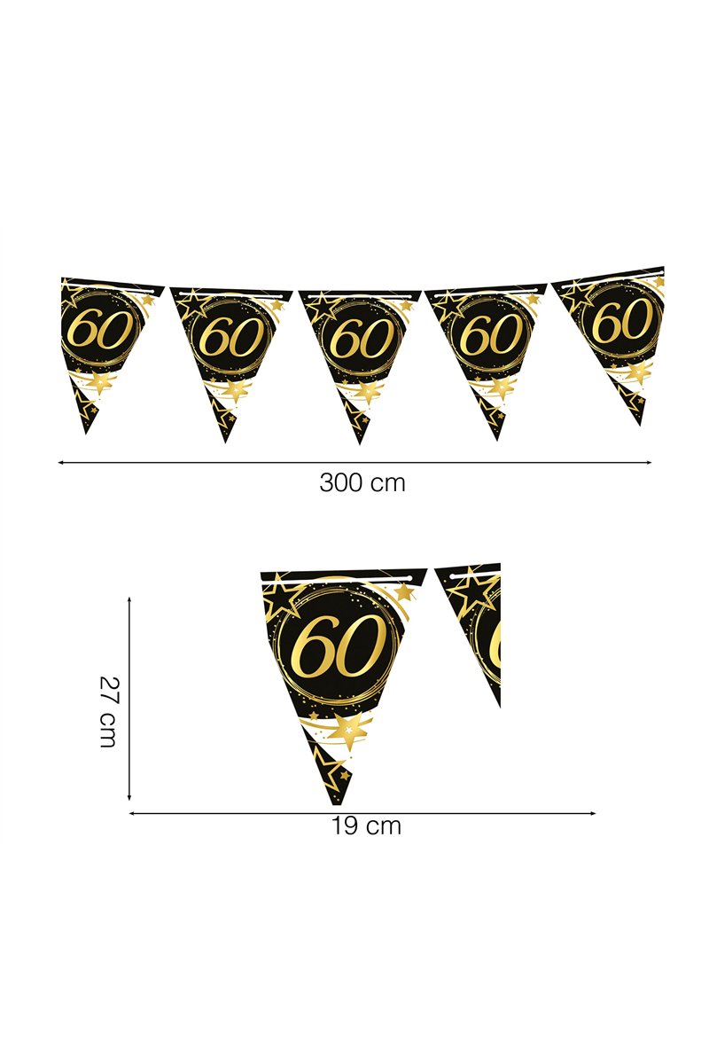 PENNANT 60 YEARS OLD 300 CMS 19X27 CMS PAPER