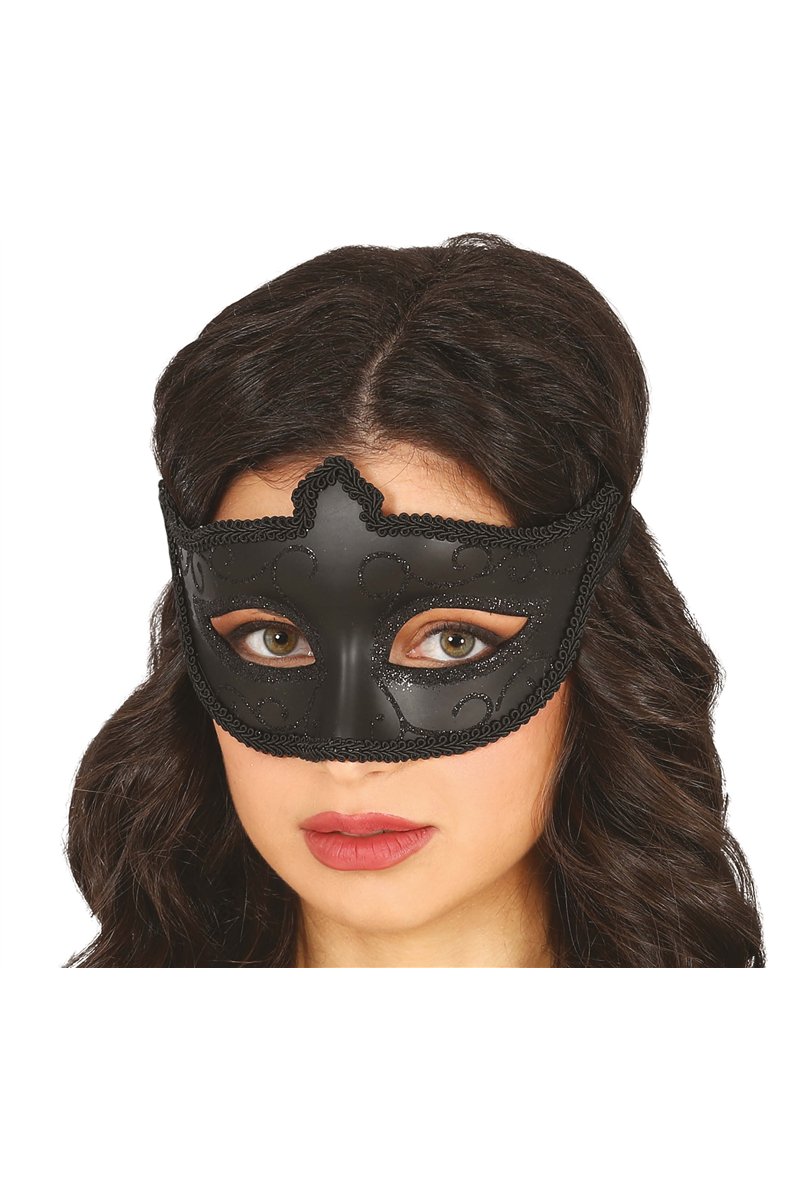 BLACK MASK WITH GLITTER