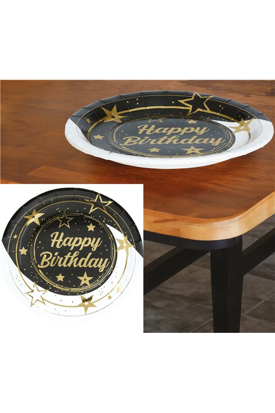 BAG 6 HAPPY BIRTHDAY PLATES 23 CMS