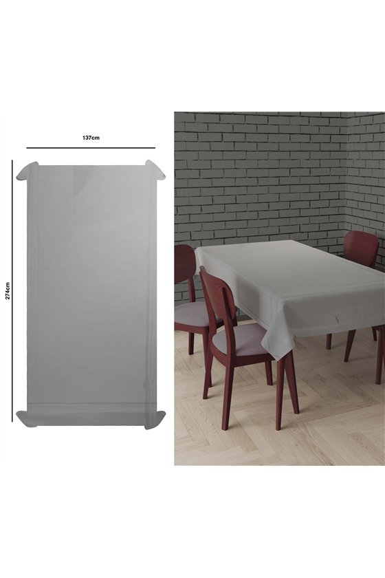 TABLECLOTH SILVER METALLISED 137X274 CMS