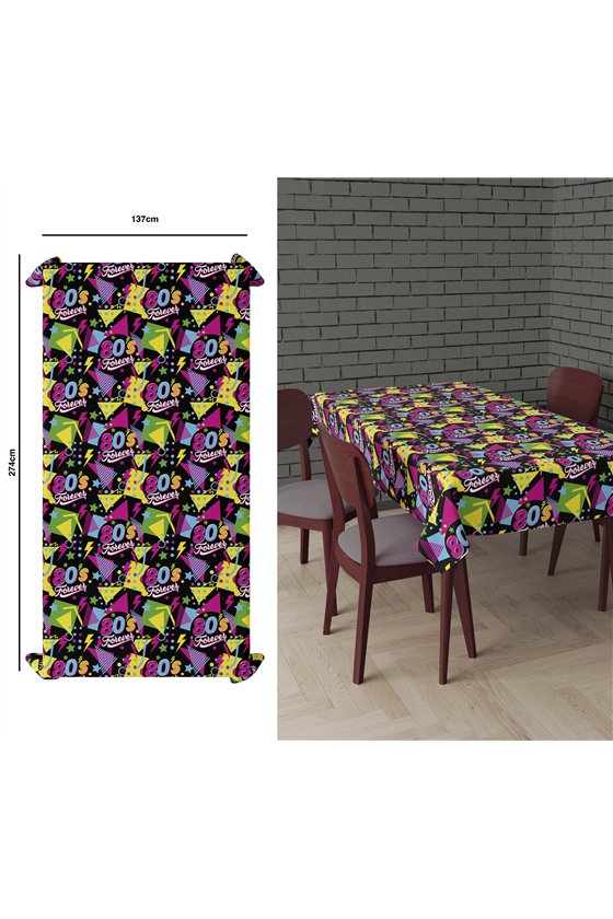 TABLECLOTH 80S, 137X274 CMS