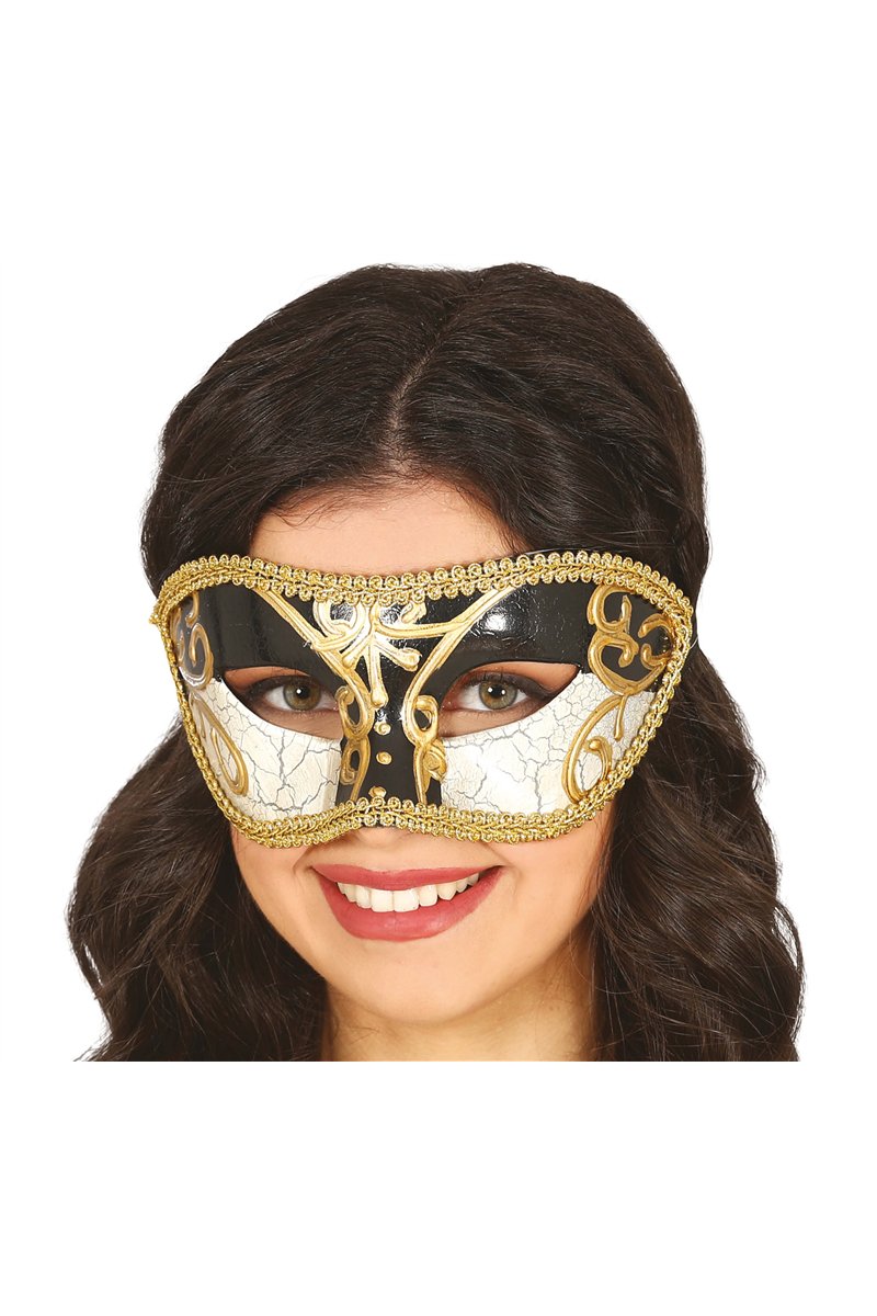 BLACK AND WHITE VENETIAN MASK