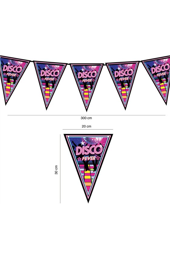 DISCO FEVER PENNANT, 300 CMS. 20X30 CMS. PAPER