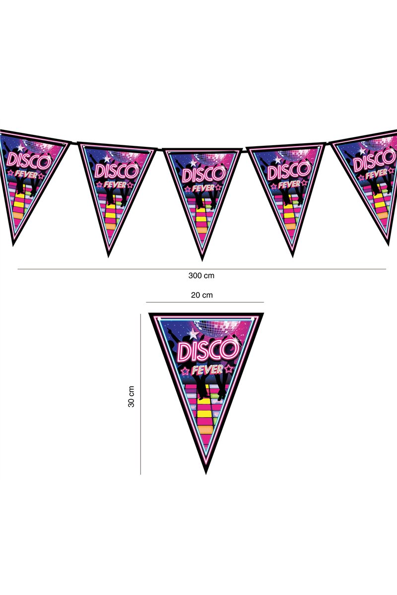 DISCO FEVER PENNANT, 300 CMS. 20X30 CMS. PAPER