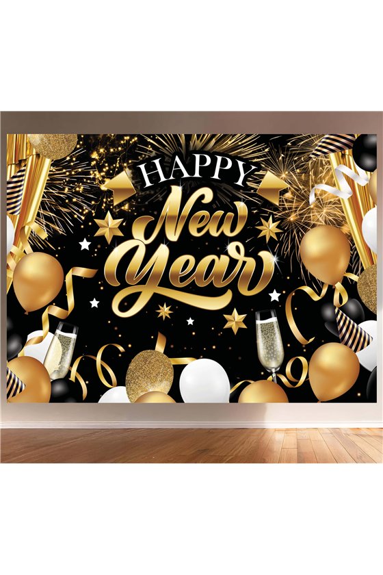 PHOTOCALL HAPPY NEW YEAR, 220X150 CMS.