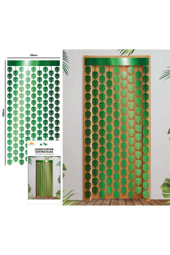 TINSEL CURTAIN PALM LEAVES, 100X200 CMS.