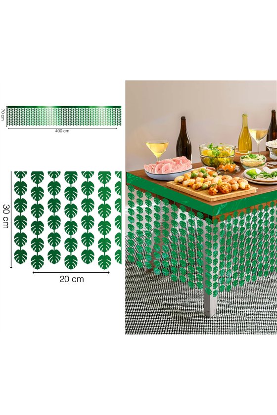 TINSEL LEAF TABLE DECORATION, 400X70 CMS.