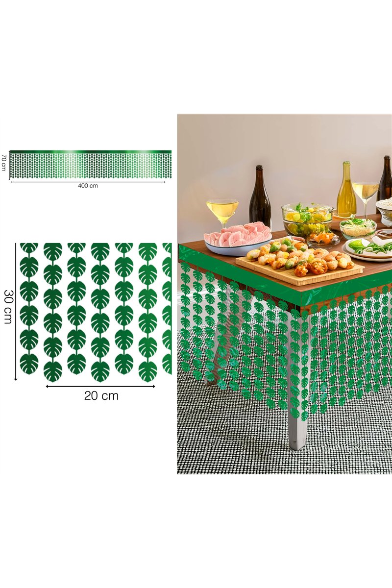 TINSEL LEAF TABLE DECORATION, 400X70 CMS.