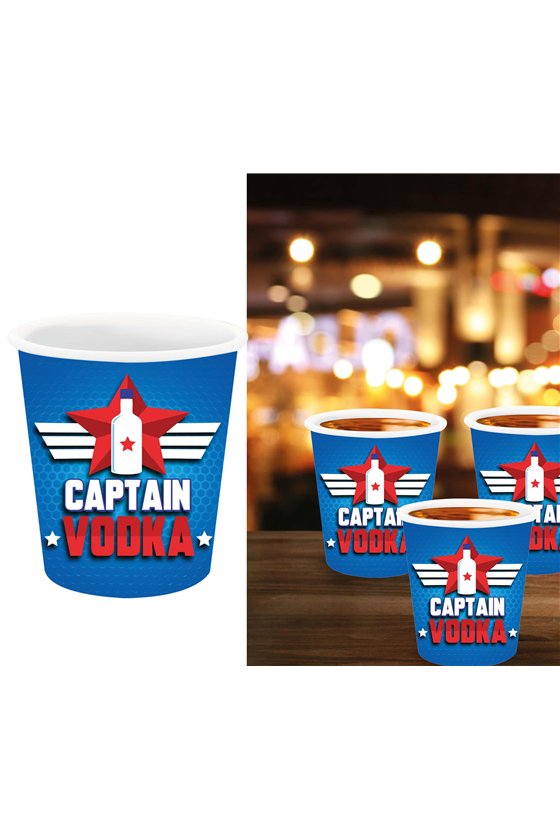 3 CAPTAIN VODKA SHOT GLASSES 5X6 CM