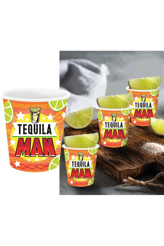 3 TEQUILA MAN SHOT GLASSES 5X6 CM