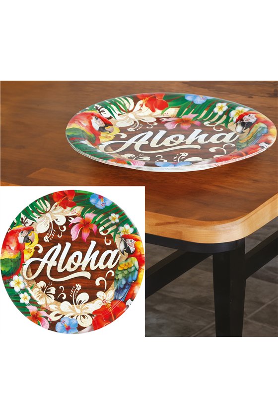 BAG 6 ALOHA SUMMER PLATES 23 CM