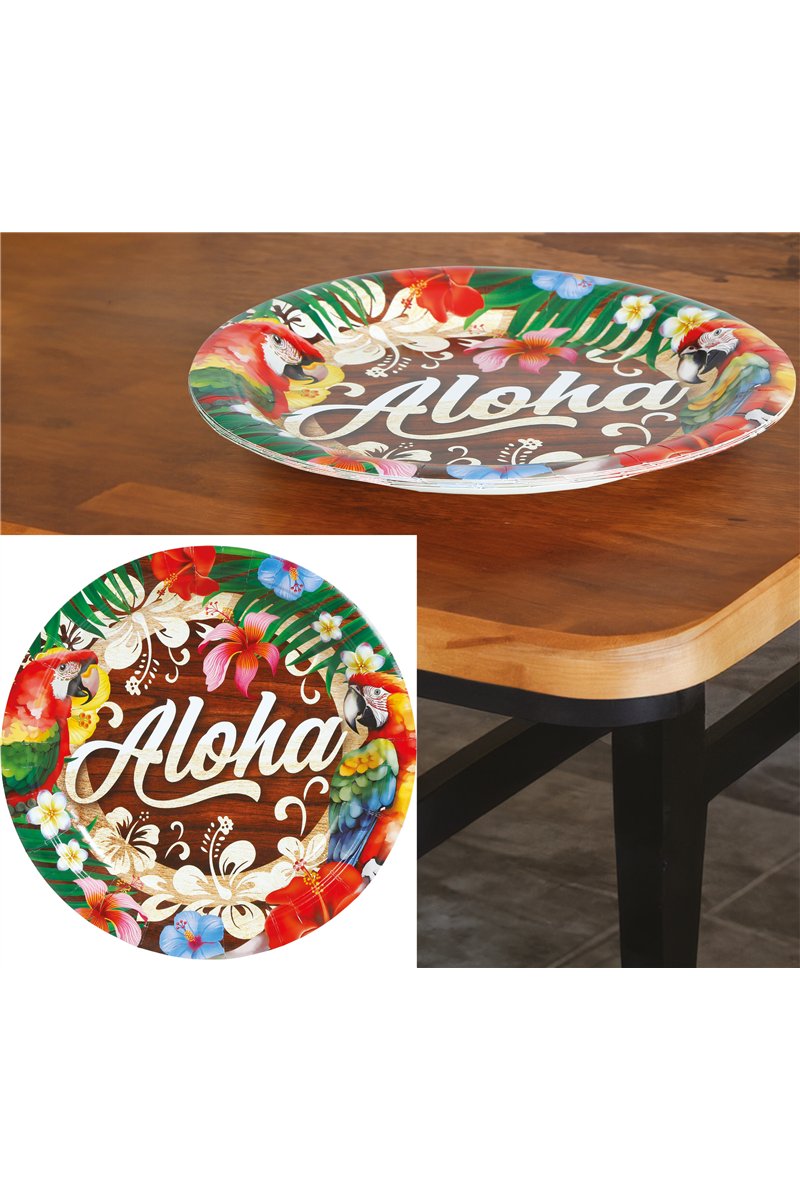 BAG 6 ALOHA SUMMER PLATES 23 CM