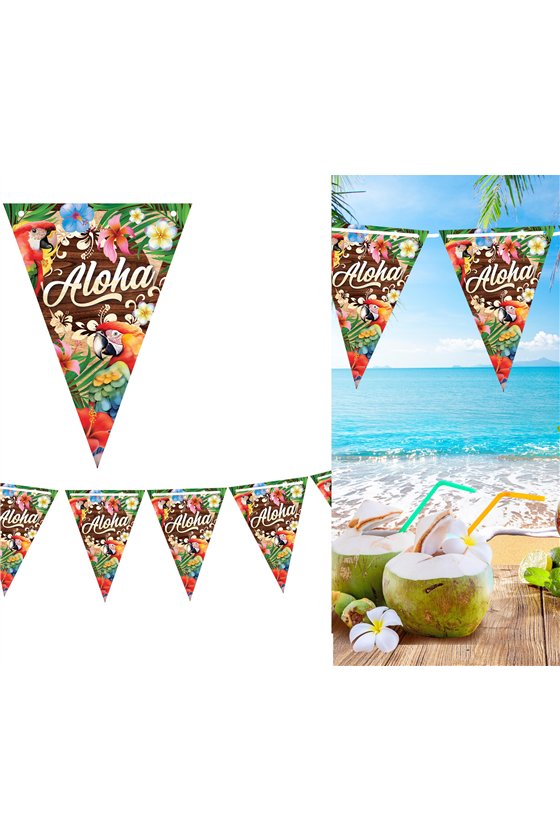 ALOHA SUMMER PENNANT 300CM 20X30 CM, PAPER 