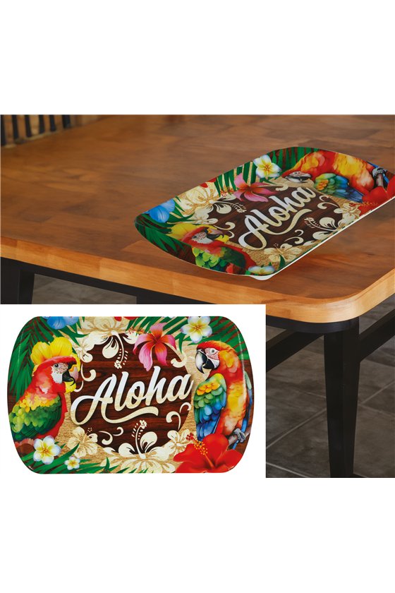 ALOHA SUMMER TRAY, 39X24 CM, PLASTIC