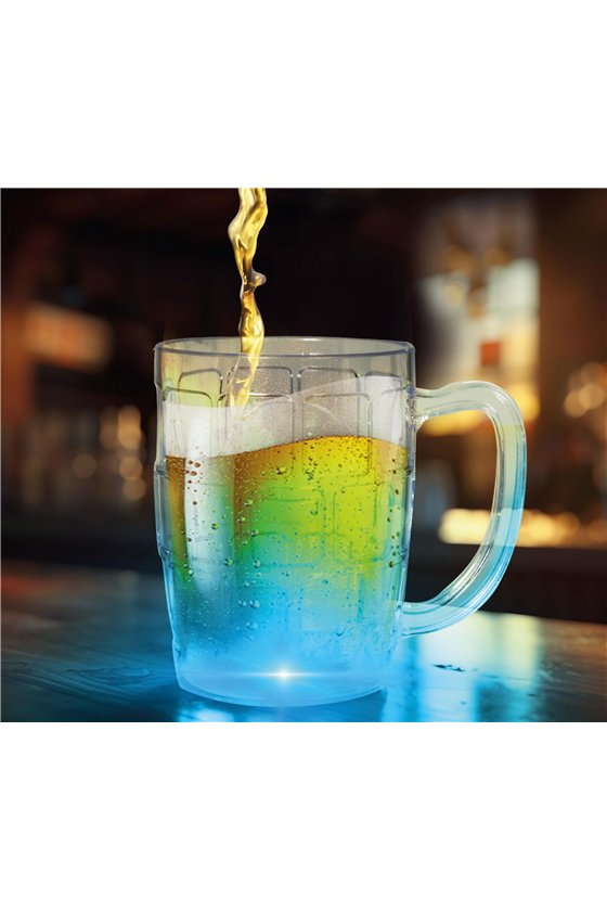 BEER CUP WITH LIGHT, 500 ML, 19.5 CMS