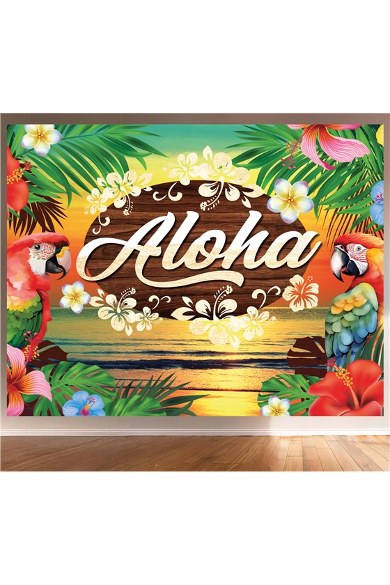 ALOHA SUMMER BACKDROP BANNER 220X140 CM