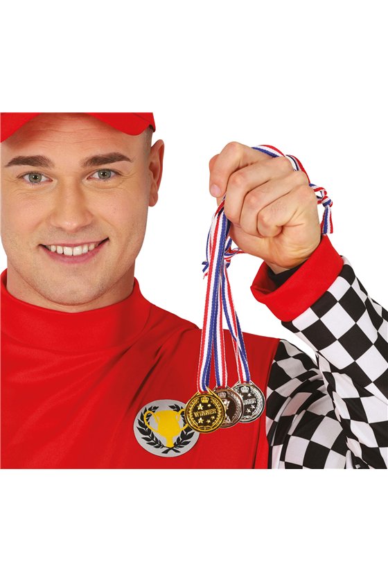 SET OF 3 BRONZE, SILVER AND GOLD MEDALS 4 CM