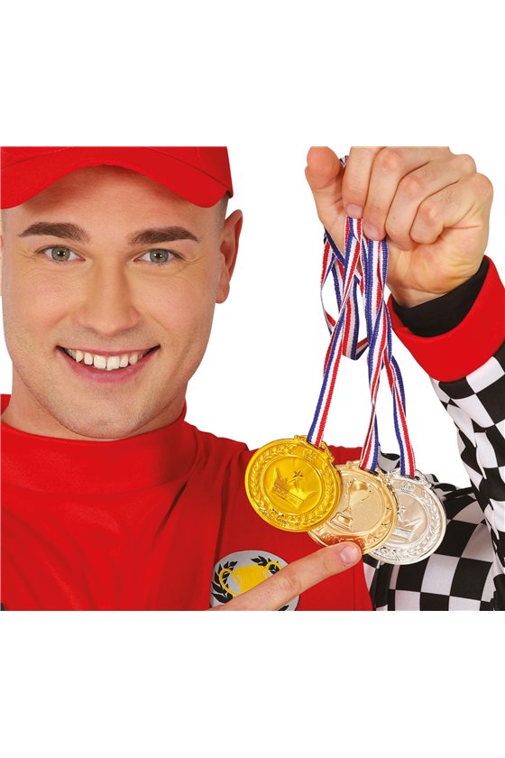 SET OF 3 BRONZE, SILVER AND GOLD MEDALS 7 CM