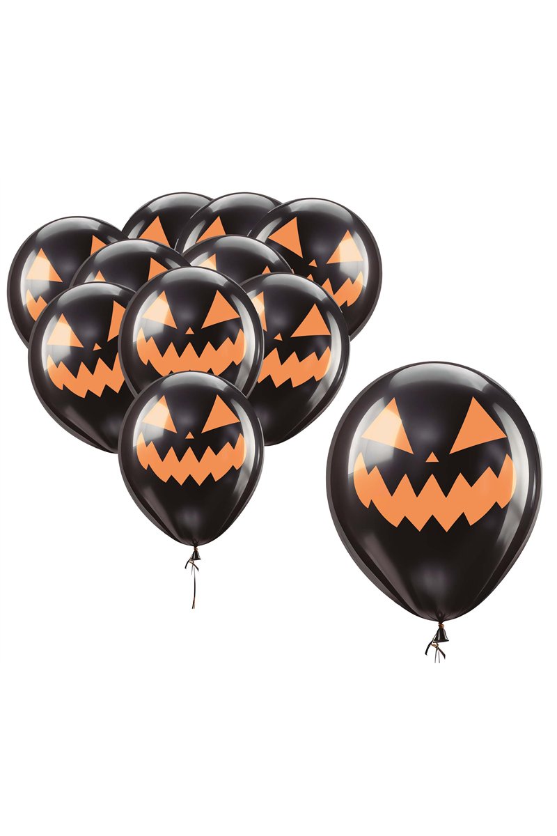 BAG 10 BLACK PUMPKIN BALLOONS 30 CM