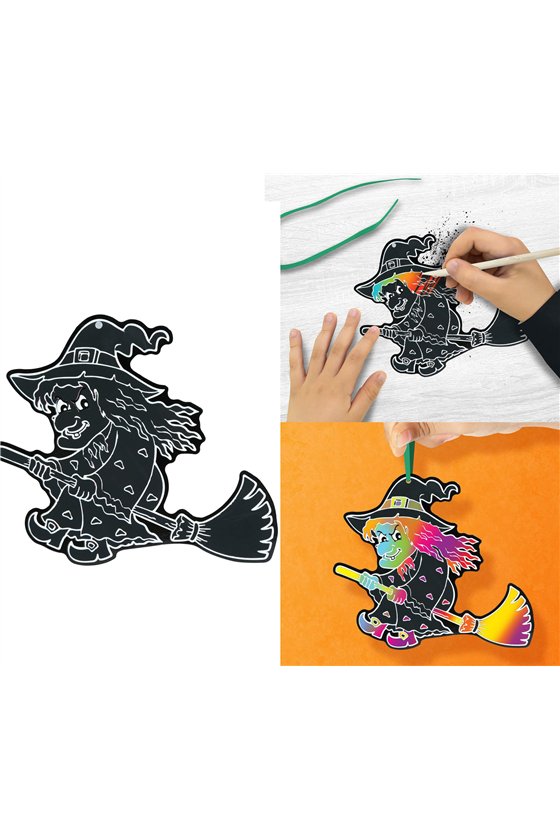 BAG OF 6 HALLOWEEN SILHOUETTES TO COLOURING, 14 CM