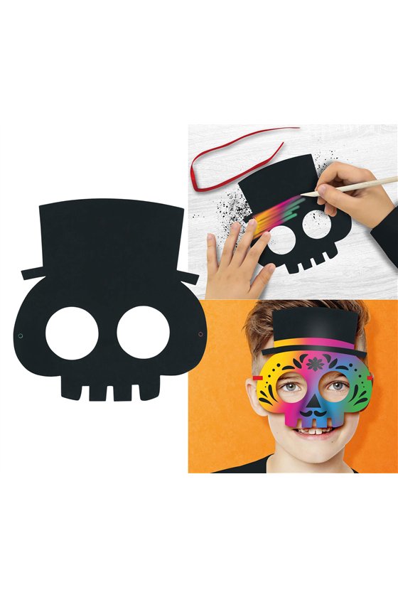 BAG OF 6 COLOURING MASKS, 20 CM