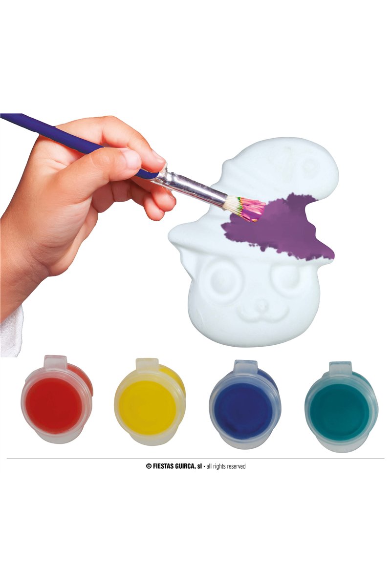 DIY CERAMIC CAT FOR PAINTING (INCL. PAINT) 6CM